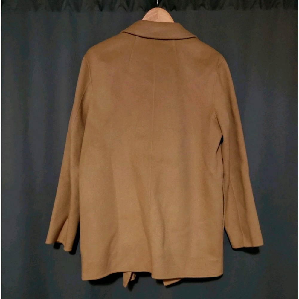Theory Sileena Women Coat Tan Buckwheat Winsome 2 Wool Cashmere Jacket Large NWT - Picture 4 of 11